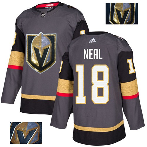 Adidas Golden Knights #18 James Neal Grey Home Authentic Fashion Gold Stitched NHL Jersey